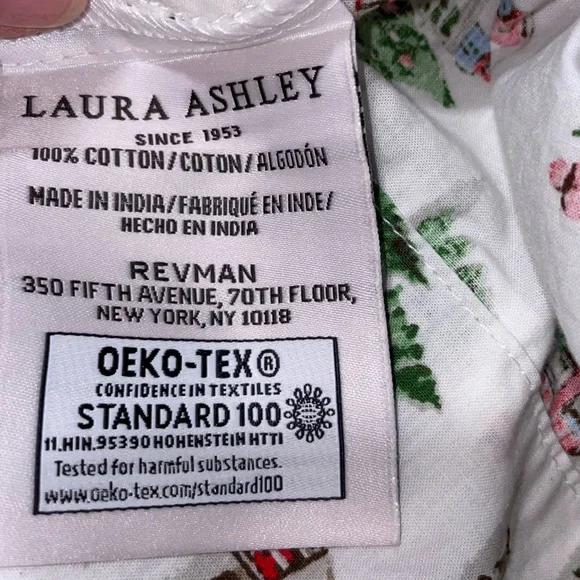 Vintage Laura Ashley Christmas Pillowcase Cotton - Picture 8 of 8